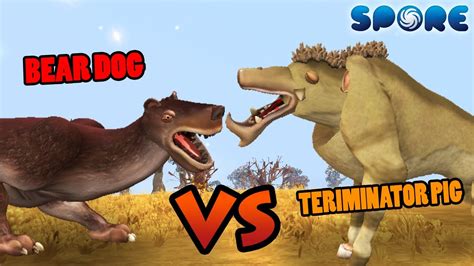 hell pig|bear dog vs terminator pig prehistoric beasts battles.